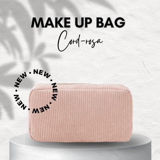 Make Up Bag aus Cord - schwarz oder rosa