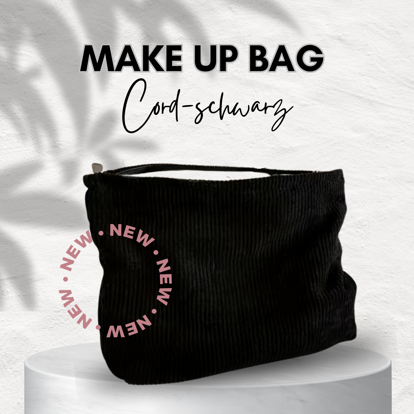 Make Up Bag aus Cord - schwarz oder rosa