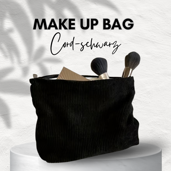 Make Up Bag aus Cord - schwarz oder rosa